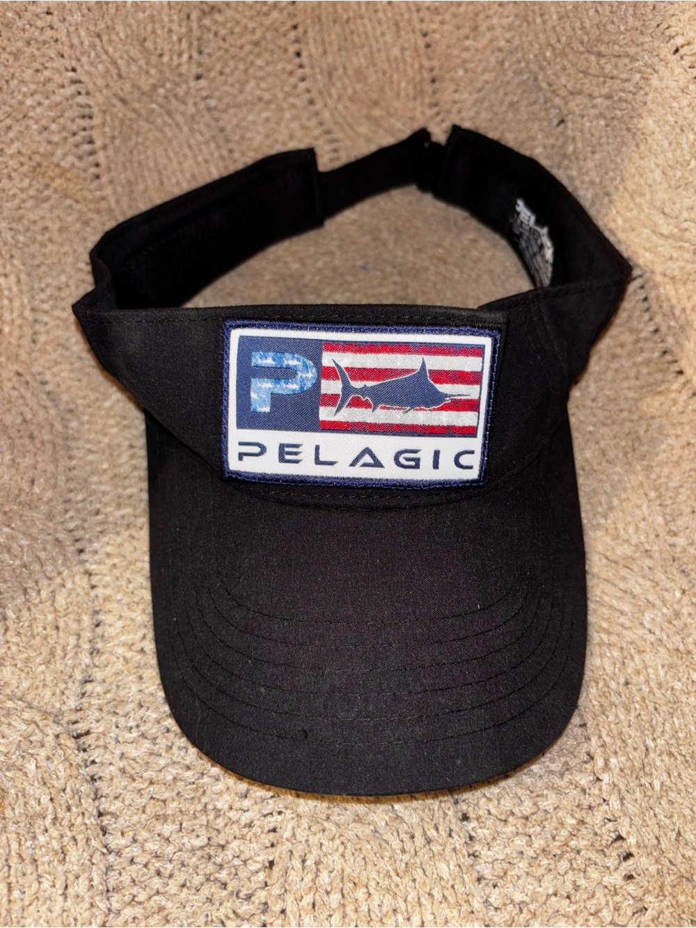Pelagic Black Marlin American Flag Premium Visor One Size